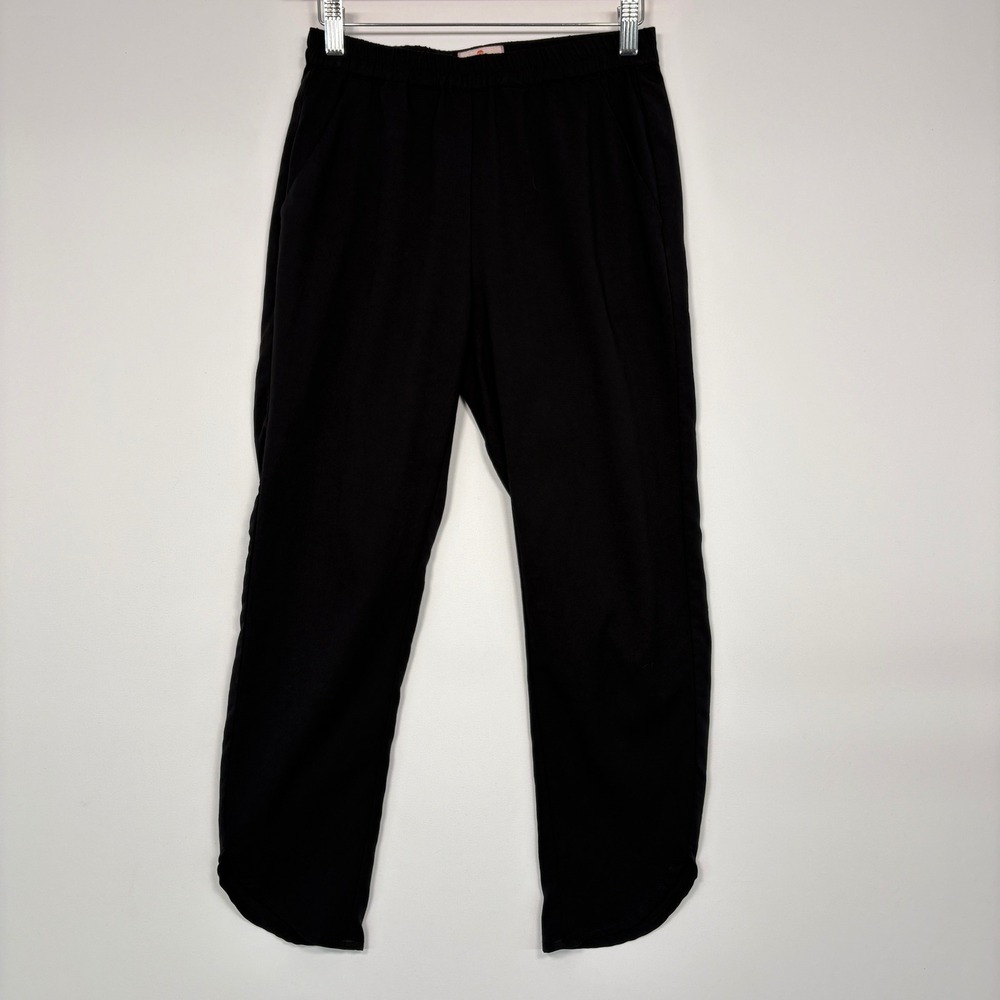 Marine Layer Women Pants XS Black Modal Blend Elastic Waist Tulip Hem 13446